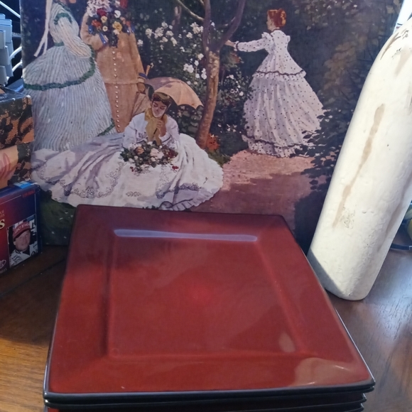 🎻Gibson "Kiesling" Square Dinner Plates🍱 Set Of 4 Vintage,Like 🆕,Nice Gift 🎁 - Picture 12 of 14